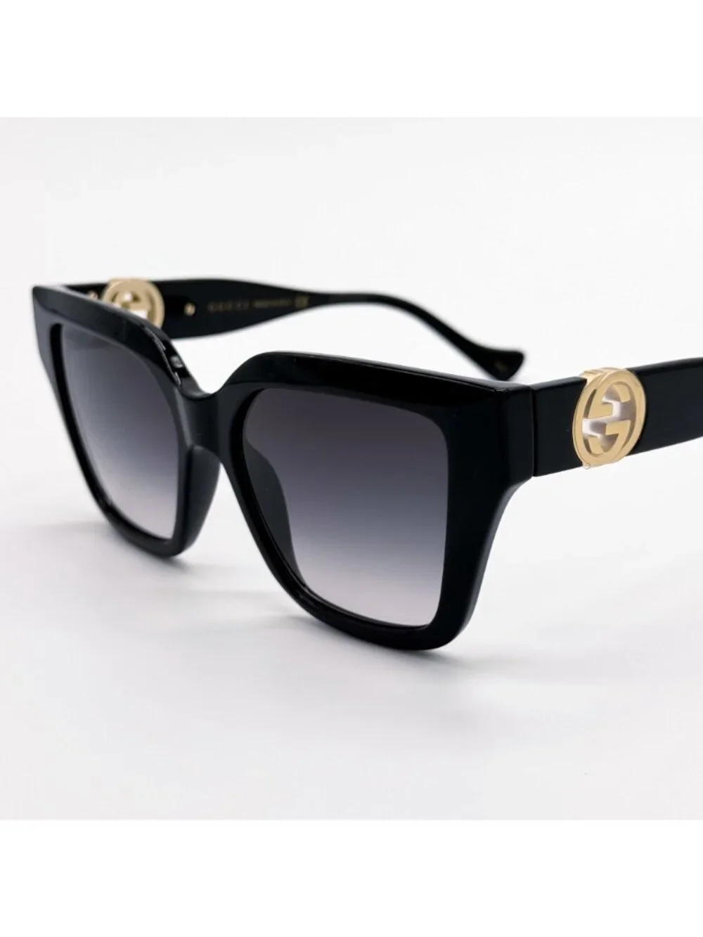 New Gucci Black Cat Eye Women Sunglasses GG1023S 001 With Chain